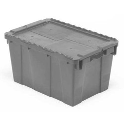 Orbis Attached Lid Container,Gray,Solid,HDPE FP19 Gray