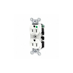 Hubbell Receptacle,Duplex,15A,5-15R,125V,White HBL8200HW