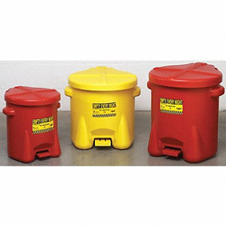 Eagle Mfg Oily Waste Can,10 Gal.,Poly,Yellow 935FLY