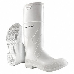 Dunlop Rubber Boot,Men's,11,Knee,White,PR 8101200