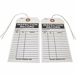 Badger Tag & Label Inspection Record Tag,2-7/8 in. W,PK25 116