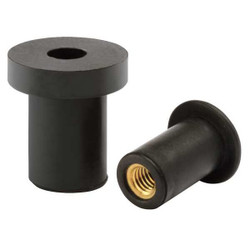 Stanley Engineered Fastening Well Nut,#10-32,Rubber,1 3/64 in L,PK10 347112/388