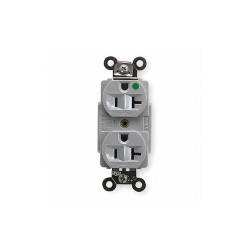 Hubbell Receptacle,Gray,20 A,2P3W,Back; Side,1PK HBL8300GY