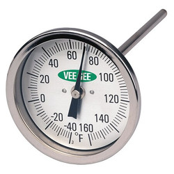 Vee Gee Soil Dial Thermometer,1/4" dia. Stem 82160-12