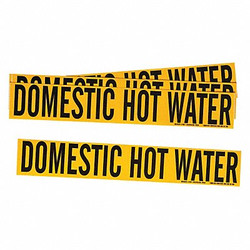 Brady Pipe Marker,Domestic Hot Water,2 1/4in H 7087-1