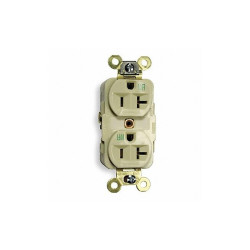 Hubbell Wiring Device-Kellems Recept,Ivory,20 A,2P3W,Back; Side,1PK HBL5362IWR