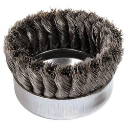 Weiler Knot Wire Cup Brush,Threaded Arbor,4 In. 93397