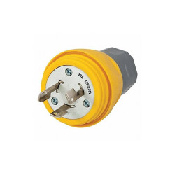 Hubbell Wiring Device-Kellems WT LckPlg,Strt;30 A;Yellow,Elastmr,3Blds HBL28W08