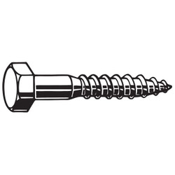 Manufacturer Varies Hex Lag Screw,1/4",Zinc,6.5"L,PK100 U08280.025.0650