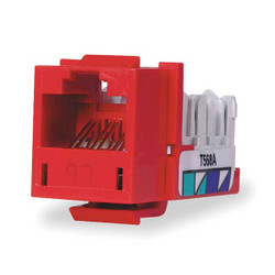 Hubbell Premise Wiring Modular Jack,0.875 in H,Red HXJ6R