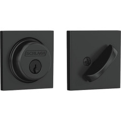 Schlage Matt Black Single Cylinder Deadbolt with Collins Trim  B60NCOL622