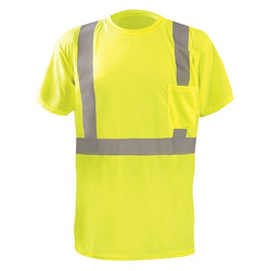 Occunomix Short Sleeve T-Shirt,L,ANSI Class 2 LUX-SSTP2BX-YL