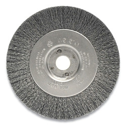 Narrow Face Crimped Wire Wheel, 4 in dia x 1/2 in W Face, 0.0118 in Stainless Steel Wire, 12500 RPM