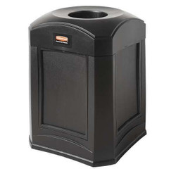 Rubbermaid Commercial Trash Can,35 gal.,Black,Plastic FG9W0200BLA