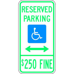 Lyle ADA Handicapped Parking Sign,24" x 12"  HC-IL01D-12HA