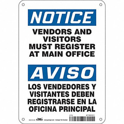 Condor Safety Sign,10 in x 7 in,Aluminum  472D31