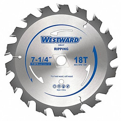 Westward Circular Saw Blade,7 1/4 in Blade 24EL57