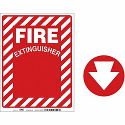Condor Fire Extinguisher Sign,12 x 9in,Aluminum 487D47