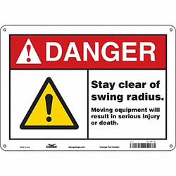 Condor Safety Sign,10 inx14 in,Polyethylene 477K76