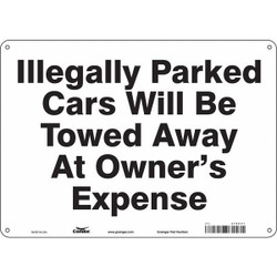 Condor Vehicles Will Be Towed Sign,10" x 14" 478C31