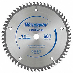 Westward Circular Saw Blade,12 in Blade,60 Teeth 24EM02