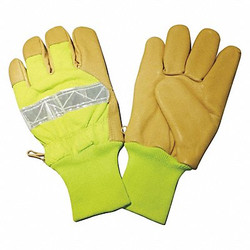 Condor Gloves,Hi-Vis Lime,XL,Knit Wrist,PR 48WU22
