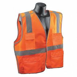 Condor High Visibility Vest,Orange/Red,4XL/5XL 53YN08