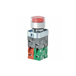 Dayton IllumPushButton,FullVolt,Red,1NO/1NC 30G202