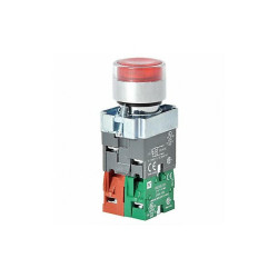 Dayton IllumPushButton,FullVolt,Red,1NO/1NC 30G206