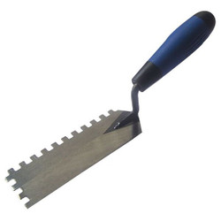 Westward Notched Trowel,2-Sided,6x2,Stl,Soft-Grip 13A580