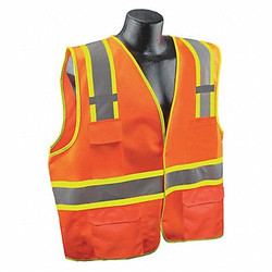 Condor High Visibility Vest,Orange/Red,S/M 53YN61