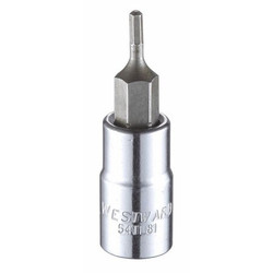 Westward Socket Bit, Steel, 1/4 in, TpSz 5/64 in 54TL81