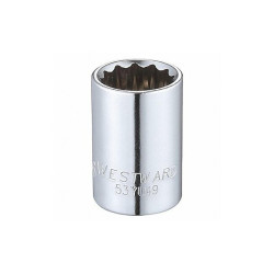 Westward Socket, Steel, Chrome, 11/16 in  53YU49