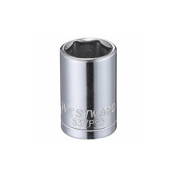 Westward Socket, Steel, Chrome, 10 mm 53YP93