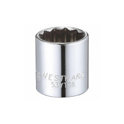 Westward Socket, Steel, Chrome, 11/16 in 53YT08