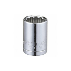 Westward Socket, Steel, Chrome, 12 mm 53YT20