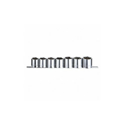 Westward Socket Set,Chrome,1 3/8in to 1in,6Pt 53PN58