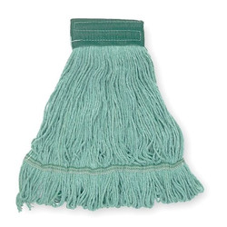 Tough Guy Wet Mop,Green,Cotton 1TYV2