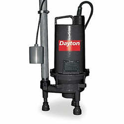 Dayton 2 HP,Grinder Pump,Tether Float 3BB97