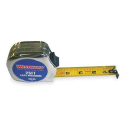 Westward Tape Measure,1"x25 ft.,Carbon Steel 1MKR9