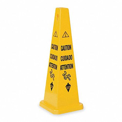 Tough Guy Safety Cone,Yellow,Polypropylene,36 in H 2LEC5