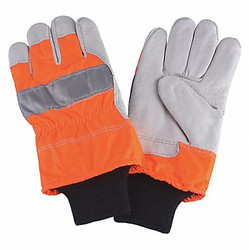 Condor Leather Gloves,Hi-Vis Orange,M,PR  4NHE6