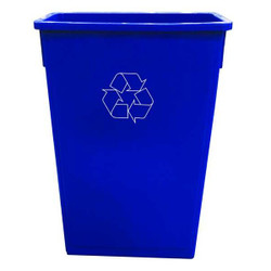 Tough Guy Trash Can,Rectangular,23 gal.,Blue  4PGU9