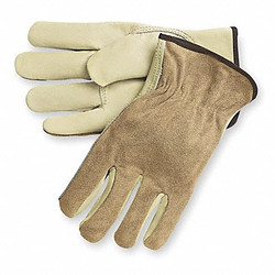 Condor Leather Gloves,Beige,L,PR 2ELG9