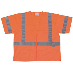 Condor High Visibility Vest,Class 3,L,Orange 1YAT4