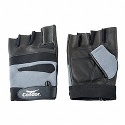 Condor Anti-Vibration Gloves,L,Black/Silver,PR 1EC80