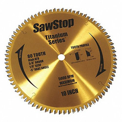 Sawstop Circular Saw Blade,10 in Blade,80 Teeth BTS-P-80HATB