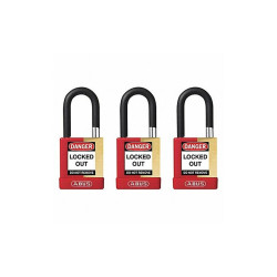 Abus Keyed Padlock,3/4"W x1-1/2"H Shackle,PK3 20076