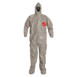 Dupont Hooded Coveralls,XL,Gray,Tychem 6000,PK6 TF169TGYXL000600