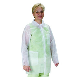 Condor Lab Coat,White,Button,5XL,PK25 2KTT7